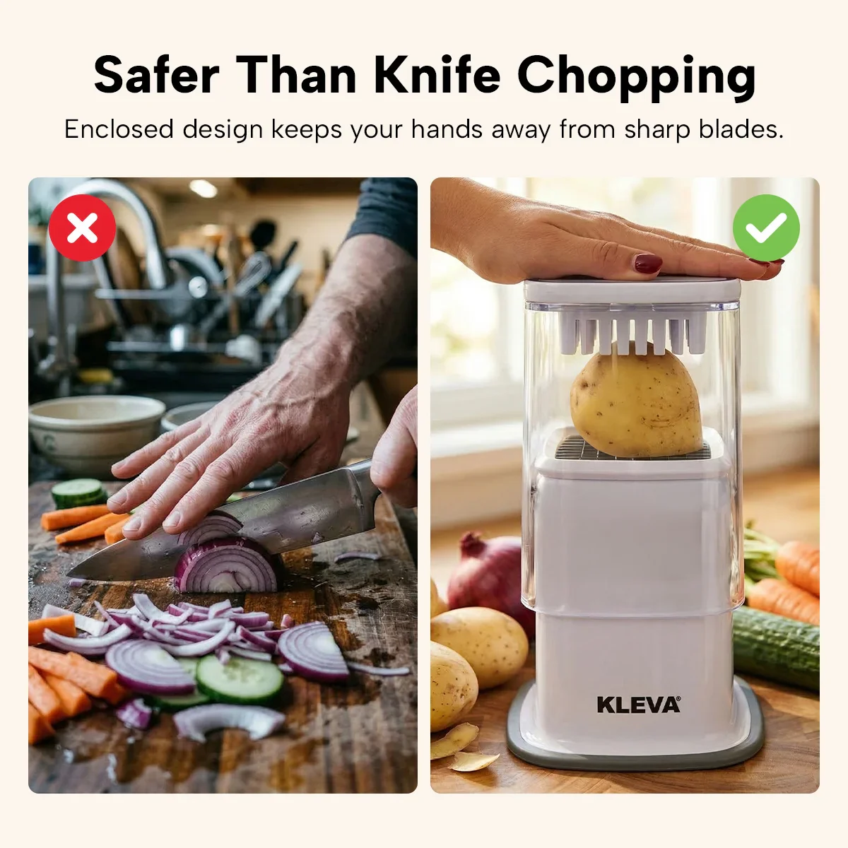 Kleva® ChipChop 5-in-1 Vegetable Chopper, Slicer & Dicer - Image 2