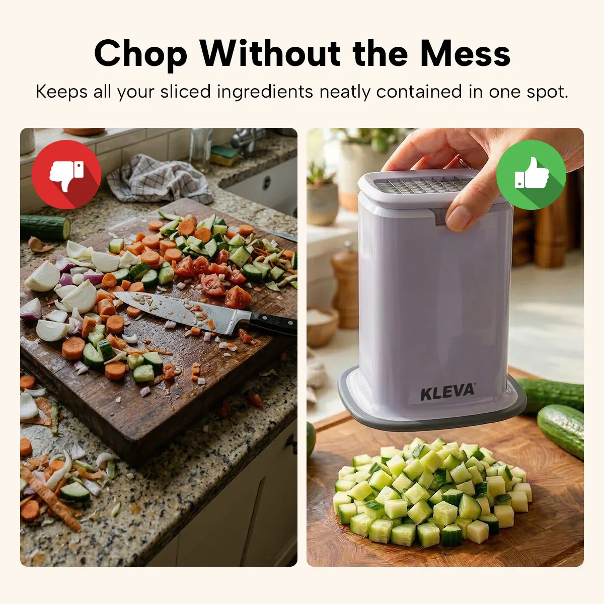 Kleva® ChipChop 5-in-1 Vegetable Chopper, Slicer & Dicer - Image 4