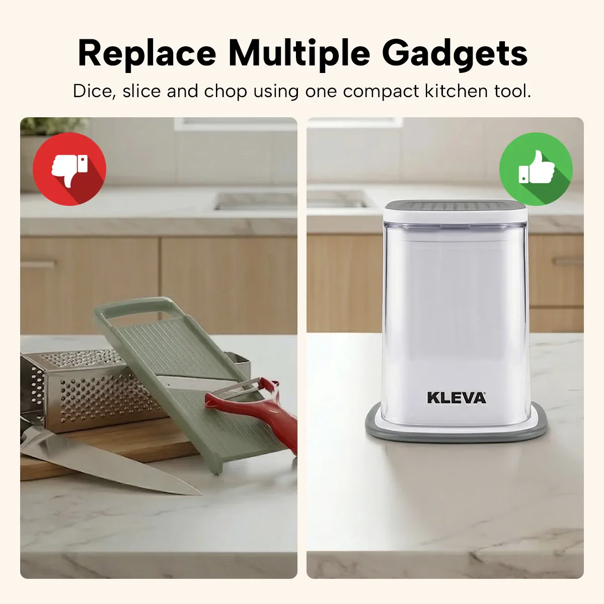 Kleva® ChipChop 5-in-1 Vegetable Chopper, Slicer & Dicer - Image 7