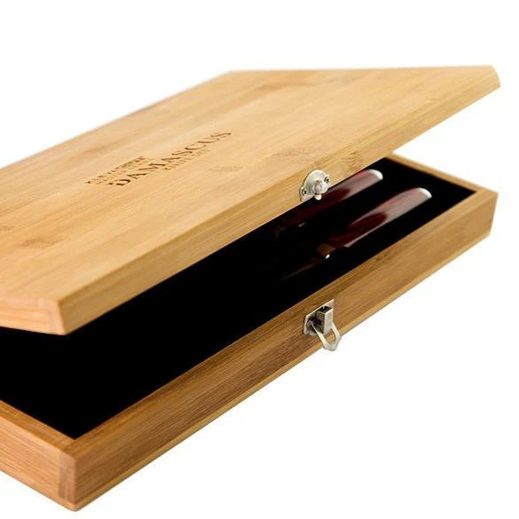 Professional 67 Layer Damascus Steel 4pc Chef Knife Set Beautiful Bamboo Case - Image 5