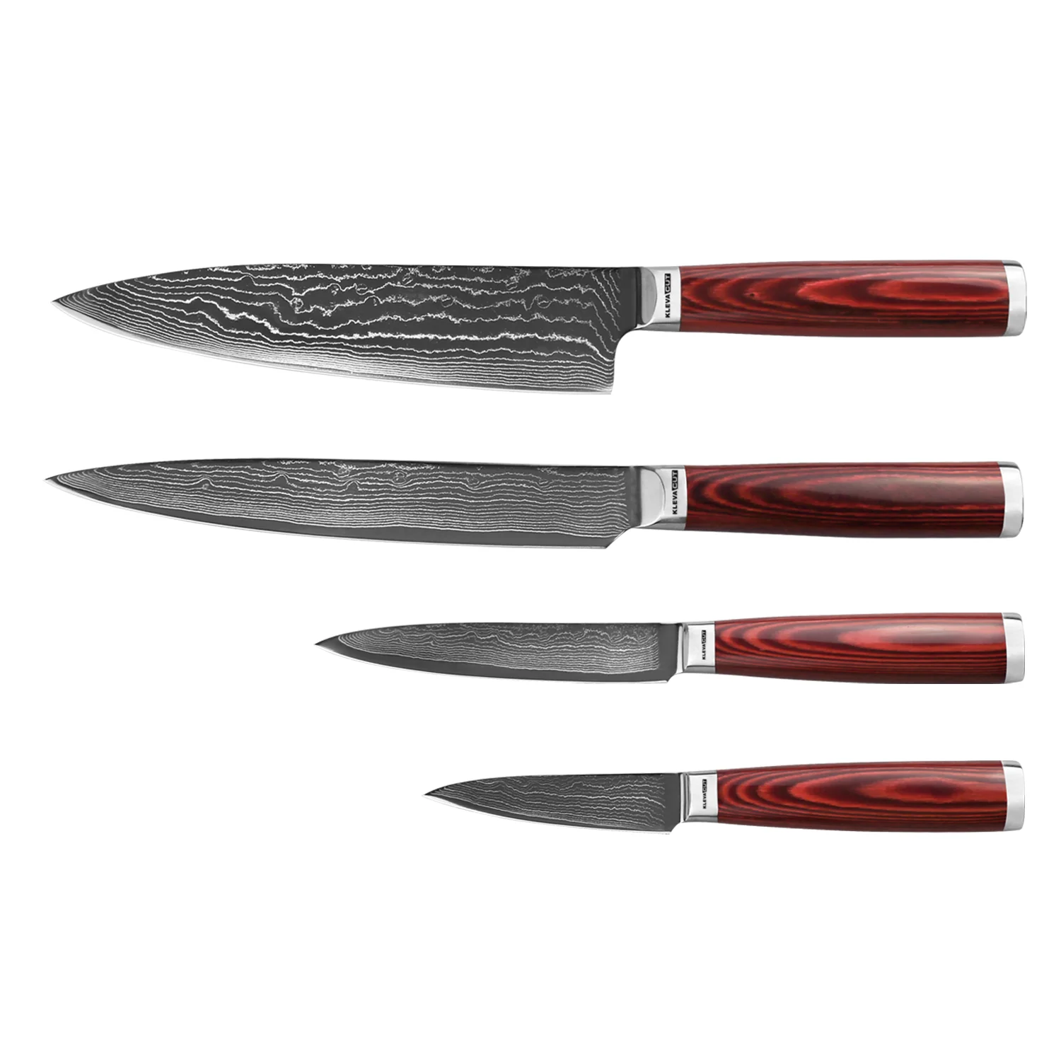 Professional 67 Layer Damascus Steel 4pc Chef Knife Set Beautiful Bamboo Case - Image 7