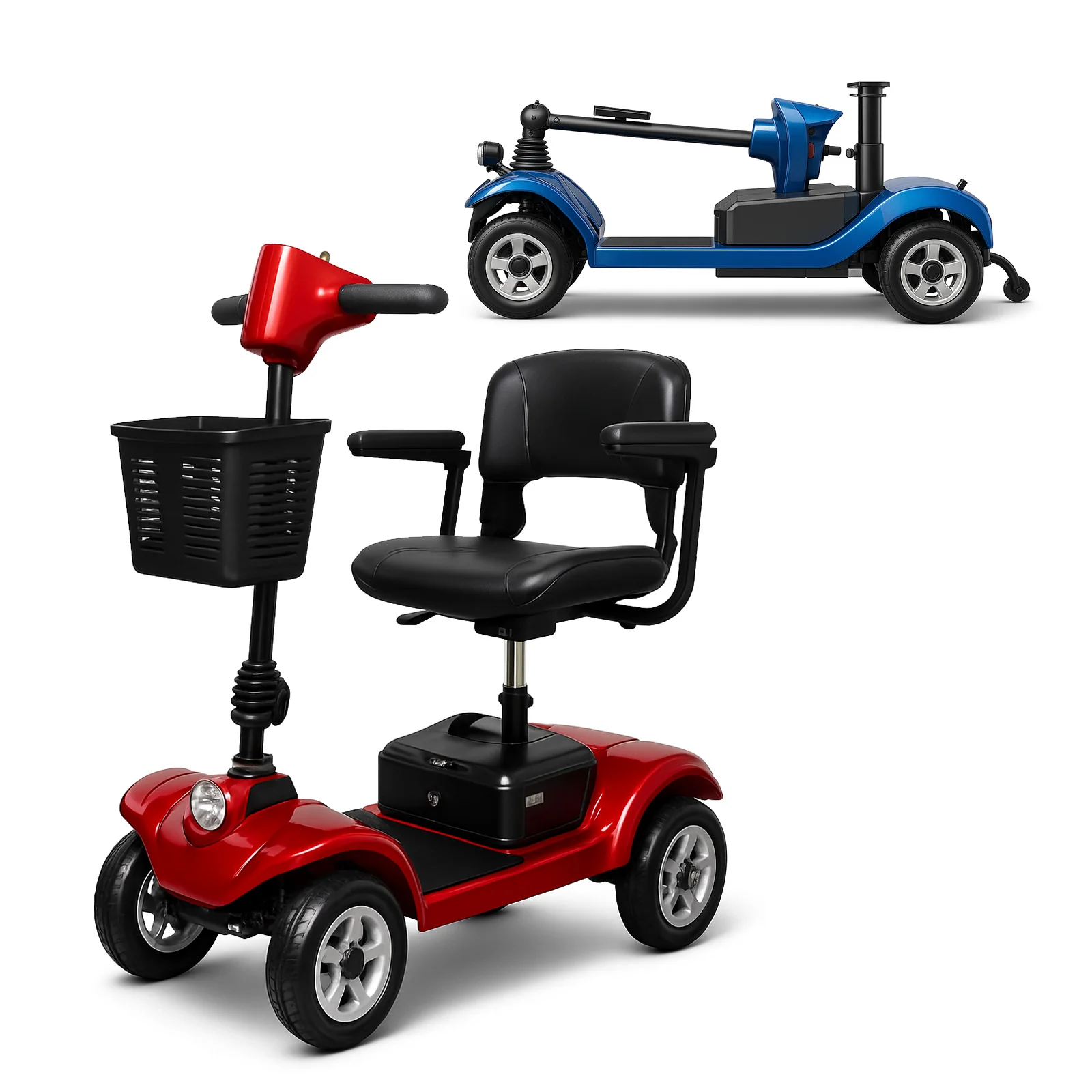 KLEVA® Folding Electric 4 Wheel Mobility Scooter with Adjustable Seat - Image 8