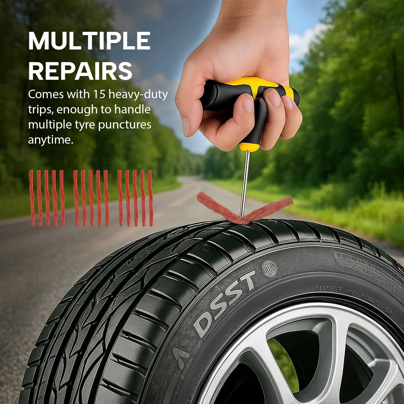 KLEVA®  Road Rescue Emergency Tyre Repair Kit - Image 4