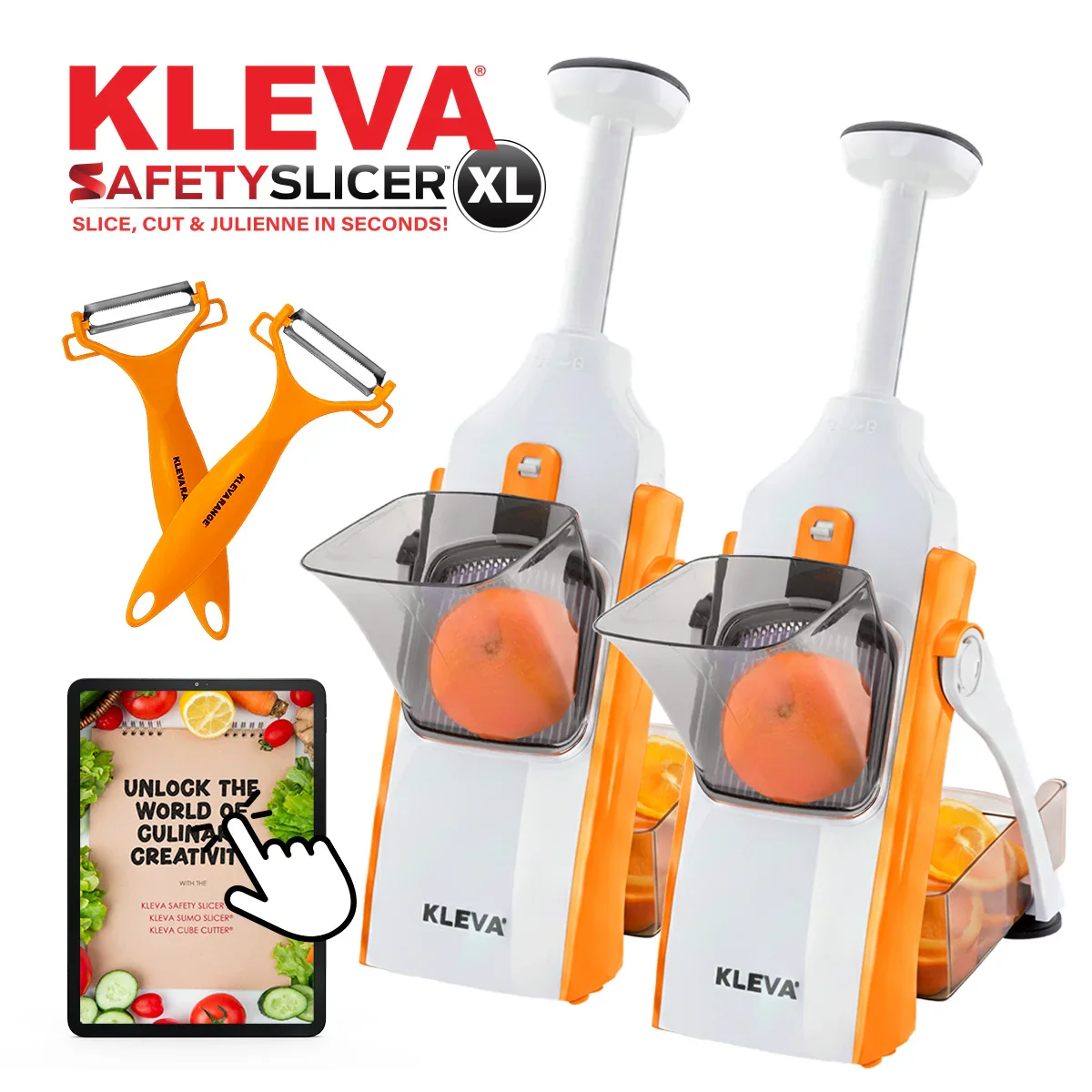 Kleva Safety Slicer™️ One-Push XL Vegetable Slicer + BONUS Peelers Buy 1 Get 1 FREE + Cooking E-Book - Image 12