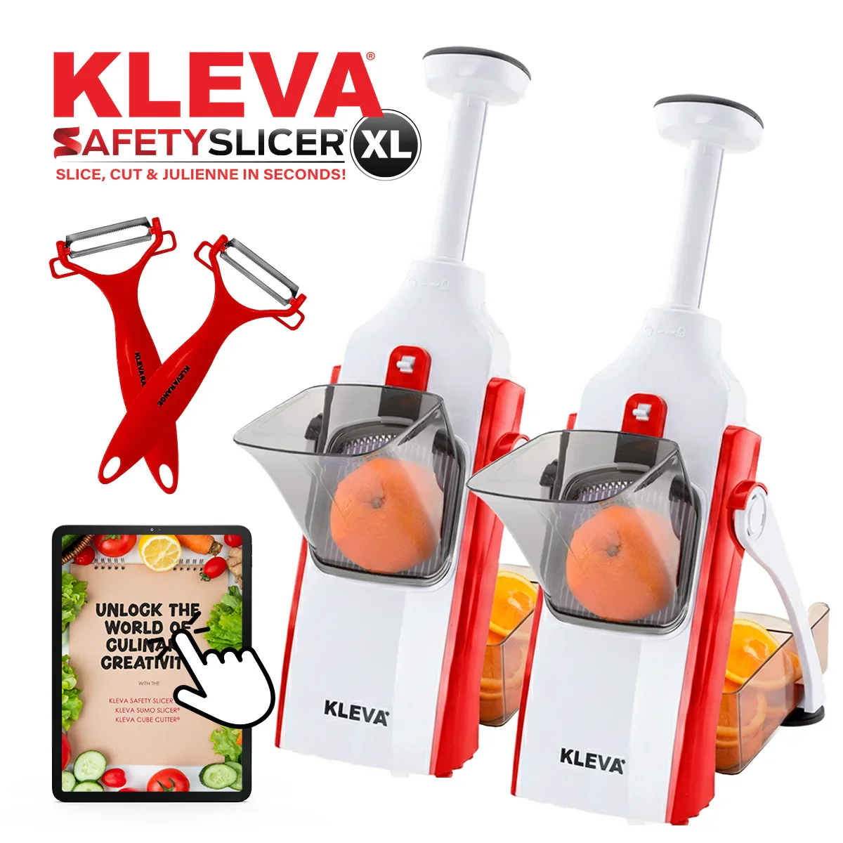 Kleva Safety Slicer™️ One-Push XL Vegetable Slicer + BONUS Peelers Buy 1 Get 1 FREE + Cooking E-Book - Image 13