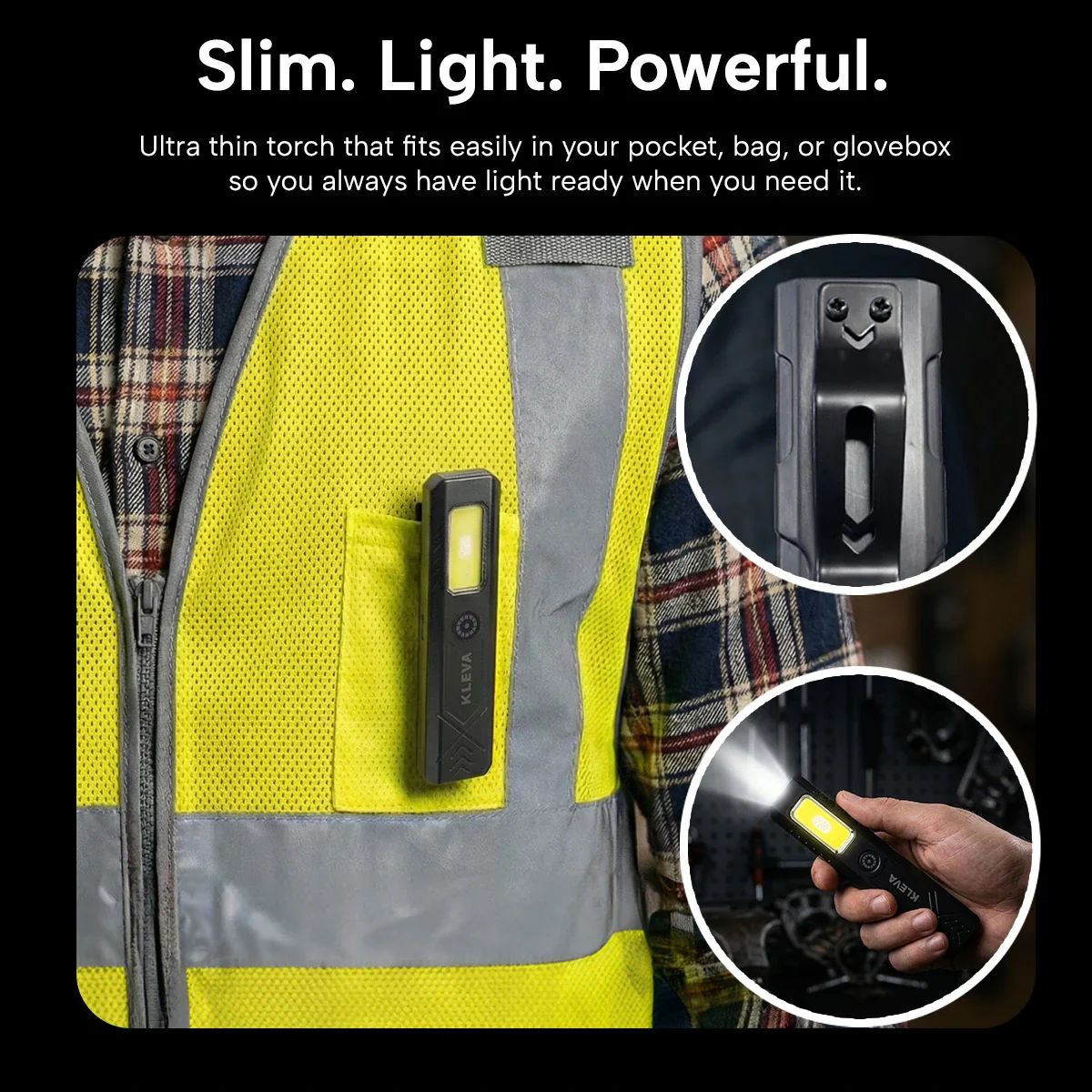 KLEVA® Brightest Ultra-Slim LED Torch – Magnetic Waterproof Emergency Flashlight - Image 5