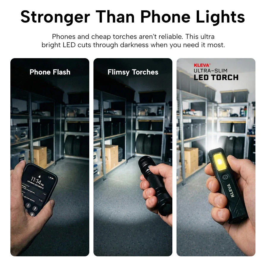 KLEVA® Brightest Ultra-Slim LED Torch – Magnetic Waterproof Emergency Flashlight - Image 6