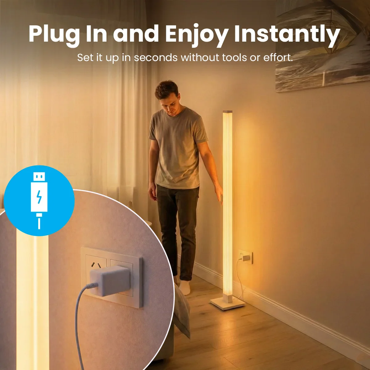 KLEVA® Smart Ambient LED Mood Floor Lamp Light + BONUS Remote Control - Image 4