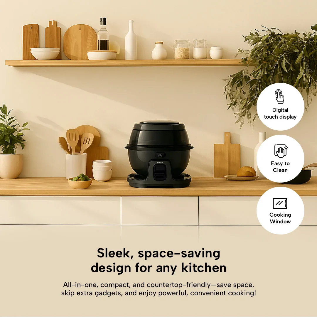 Kleva® Spin Crisp Rotating Digital Air Fryer 6L - 360° Auto Rotating Cooking - Image 7