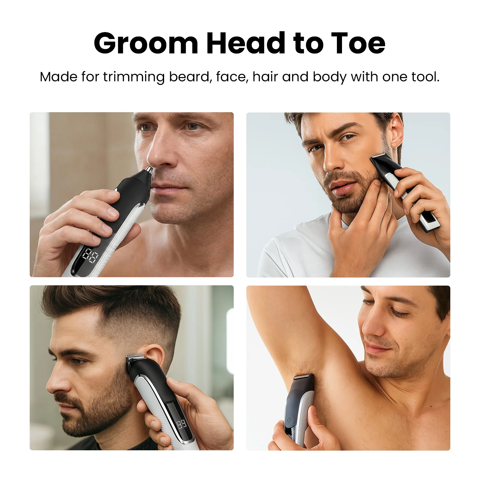 KLEVA® TrimMaster 16-in-1 Multifunctional Premium Body and Beard Hair Trimmer - Image 11