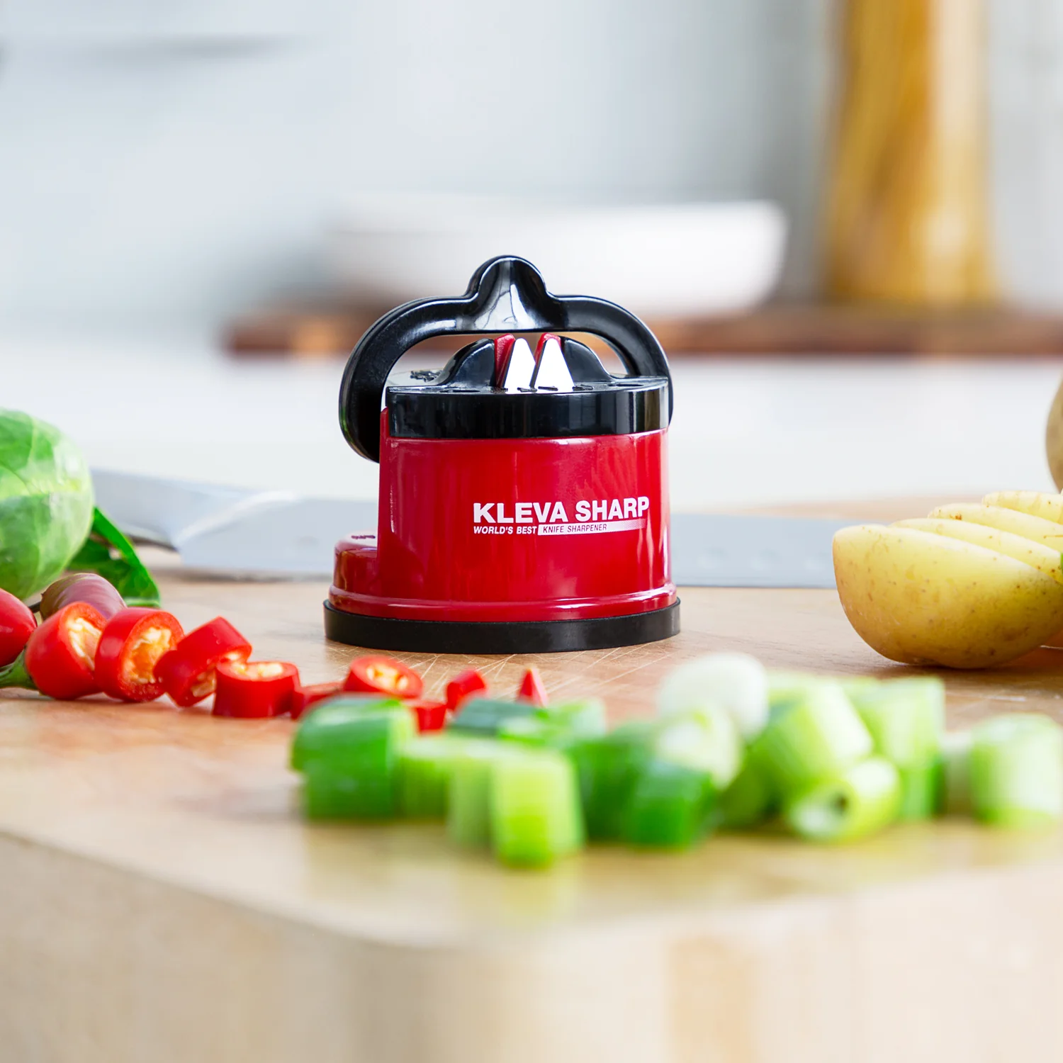 KlevaCut® Master Series 3pc Premium Kitchen Knife Set with FREE Sharpener & Block - Image 10