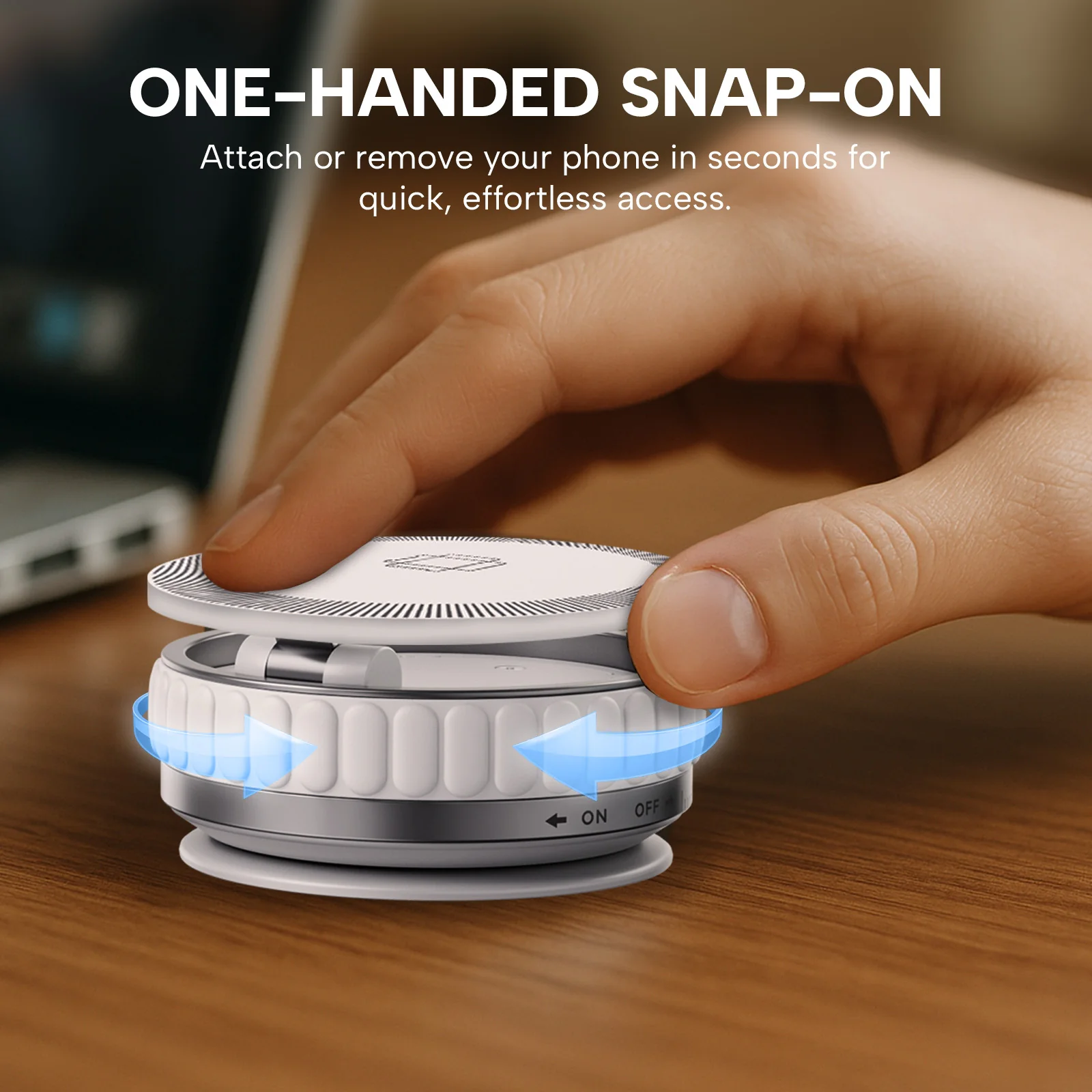 KLEVA® Charge Grip 360 – MagSafe-Compatible Suction Phone Mount & Wireless Charging Stand - Image 3